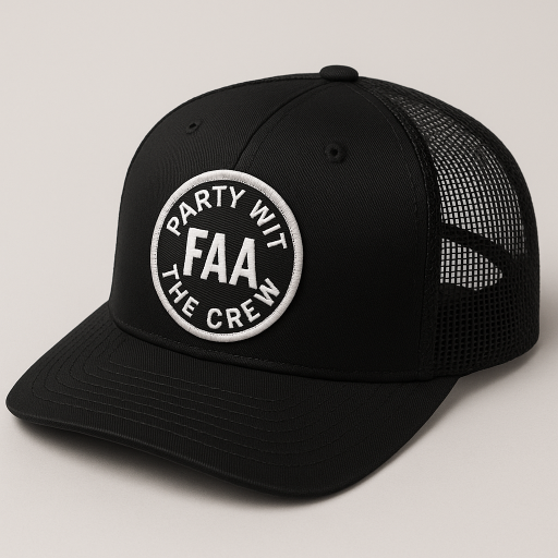 PWTK Embroidered Hat - Black Flat bill