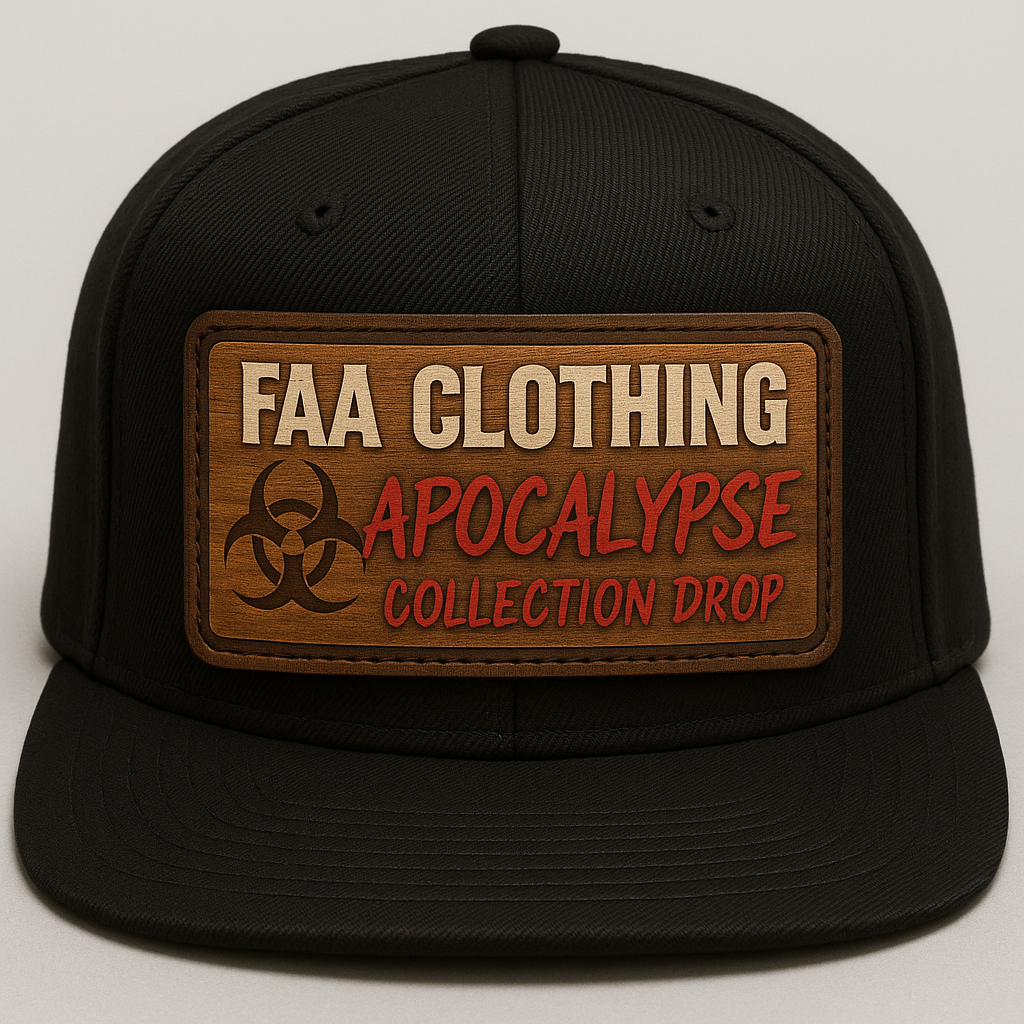 PWTK Leather Patch Hat - Black Flatbill