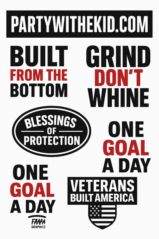 Custom 12x24 DTF Gang Sheet - PartyWitTheKid / FAAPA Graphics