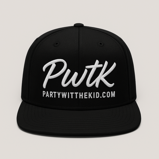 PWTK Embroidered Hat - Black Flat bill